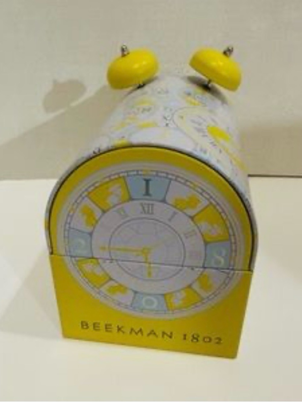 Beekman 1802 Yellow and White I Decorative Alarm Clock Gift Box New